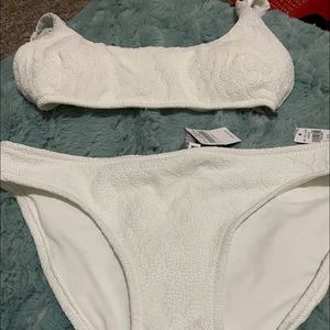 Aerie White lace bikini set